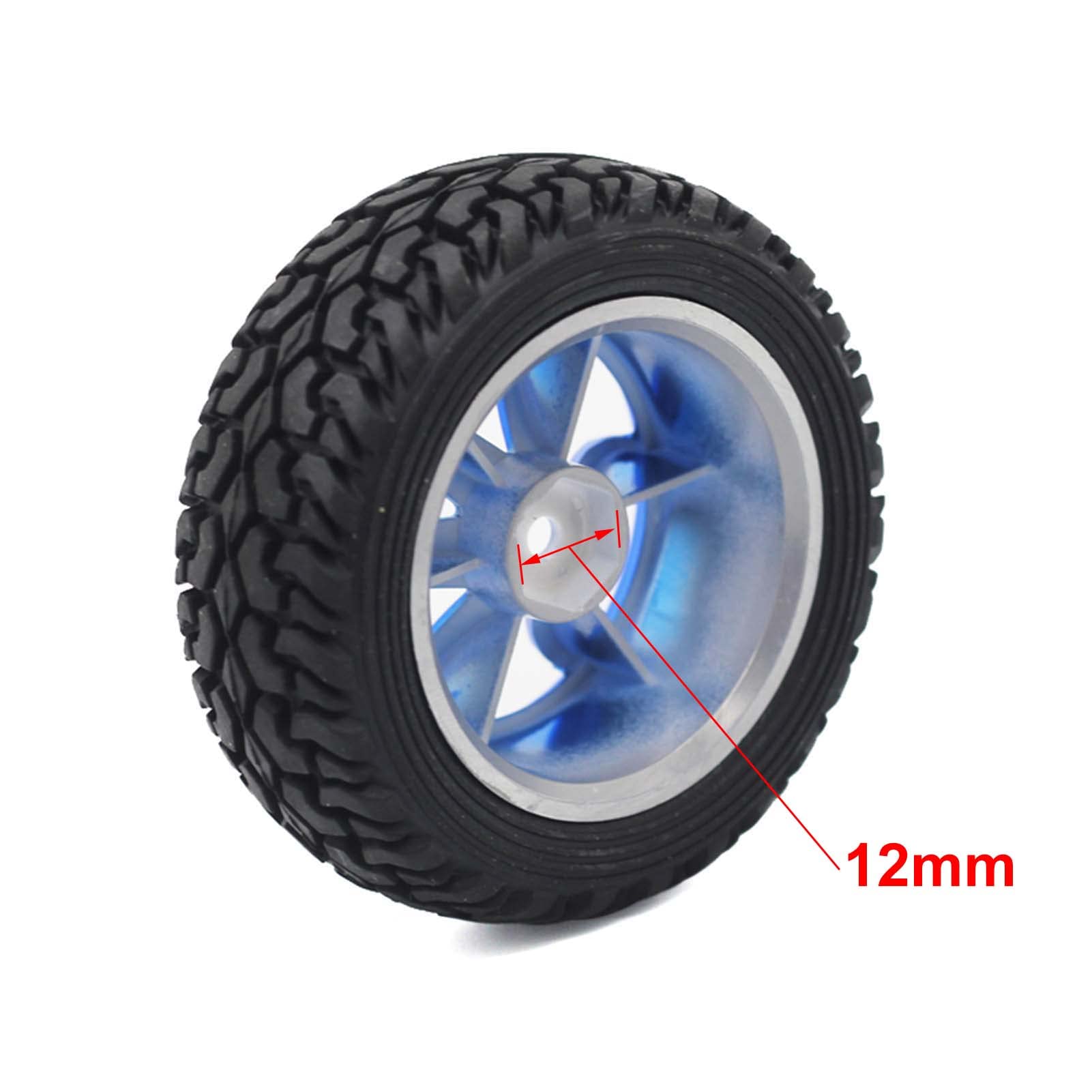 KEEDA Pneumatici in gomma da 75 mm e ruote in plastica, pneumatici RC e 6 raggi Rader per 1/10 RC Sulla strada auto 1/16 RC Rally Auto HSP 94123 HPI Kyosho Tamiya