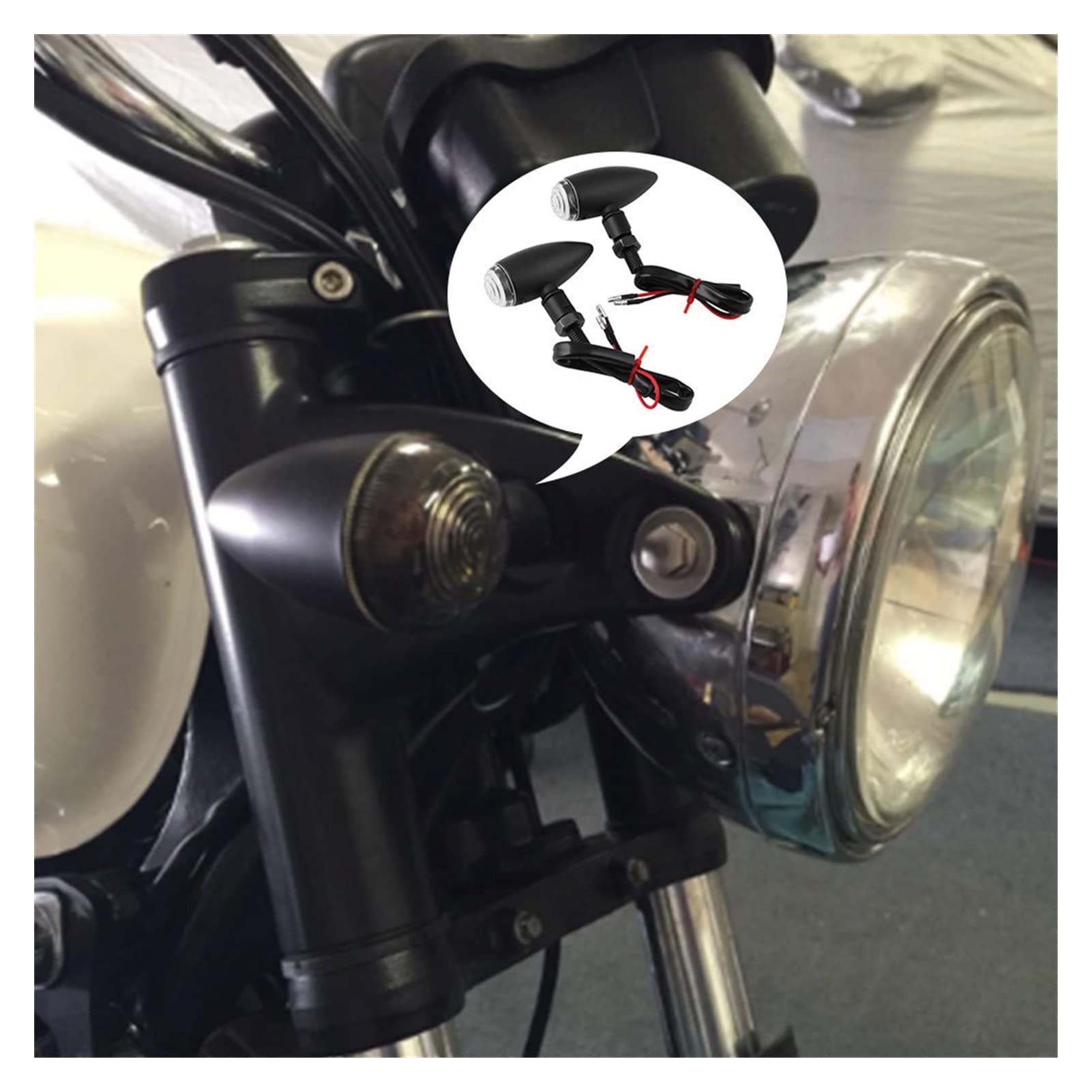 Clignotant Clignotants 12V Rétro Balle Moto Clignotant Feu Stop Indicateur Feux Lampe De Course Universelle Pour