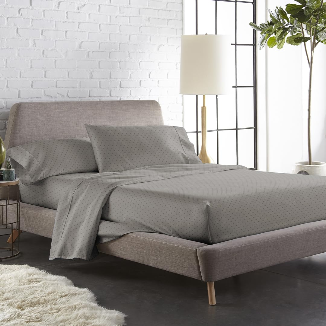 Blue Dahlia Cotton Sateen Weave Bedsheet Set Double/King Size, Premium 300Tc-1 Flat Sheet & 2 Pillow Covers, Oeko-Tex Certified-Swiss Dot Grey,300 TC (B0752HRDSW) Amazon Price History, Amazon Price Tracker