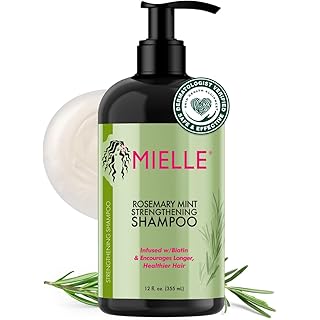 Mielle Organics Rosemary Mint Hair Strengthening Biotin Shampoo - Moisturizing Hair Shampoo for Women and Men to Gently Cleanse, Repair & Protect Strands (12 oz)