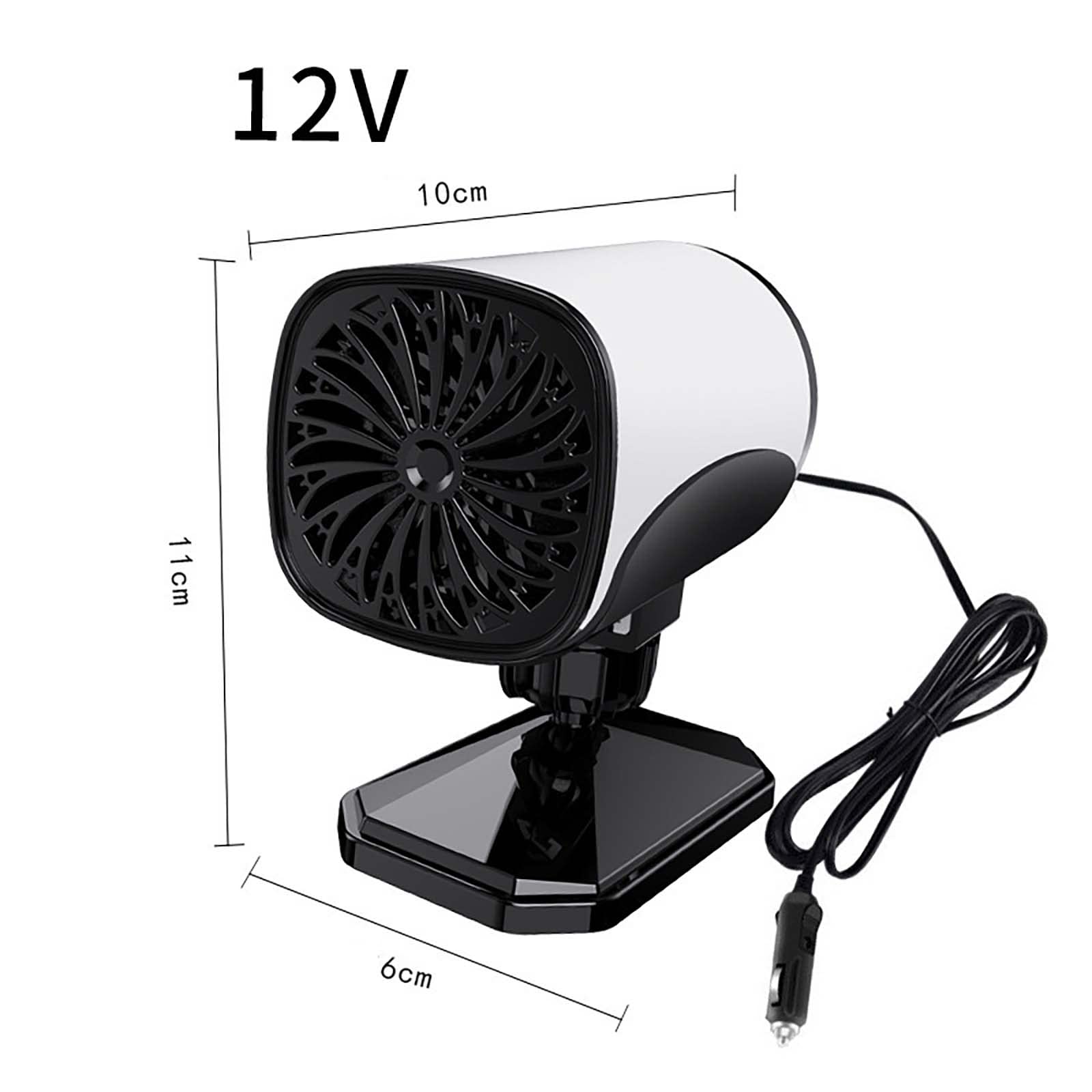 Auto-Heizlüfter, Multifunktional, 120 W, Windschutzscheiben-Defroster, 360-Grad-Drehung, Heizlüfter Für Selbstfahrende Reisen, Schwarz