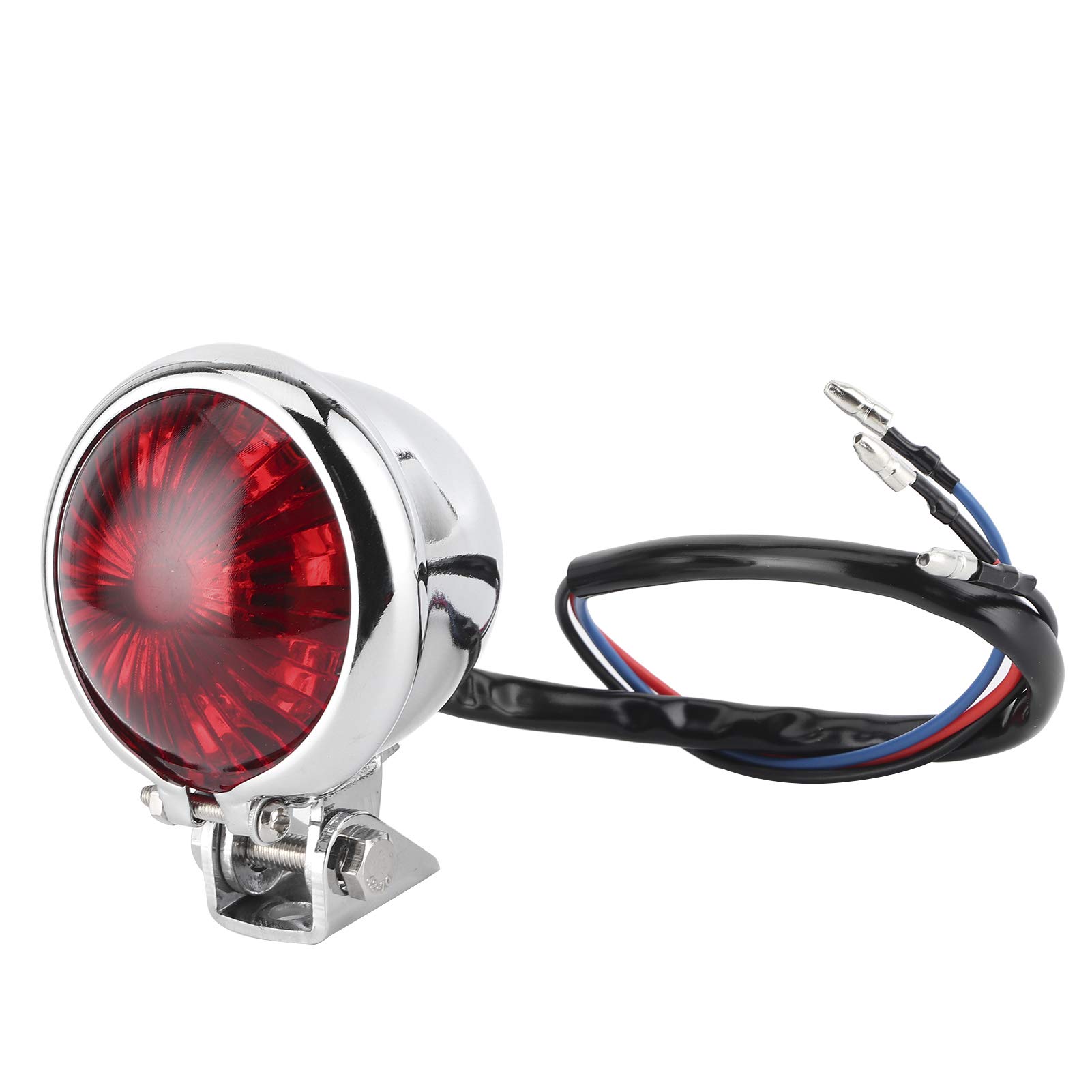 Fanale posteriore per fanale posteriore a LED universale da 12 V per moto con asta di fissaggio a vite(Red-Conchiglia d'argento)