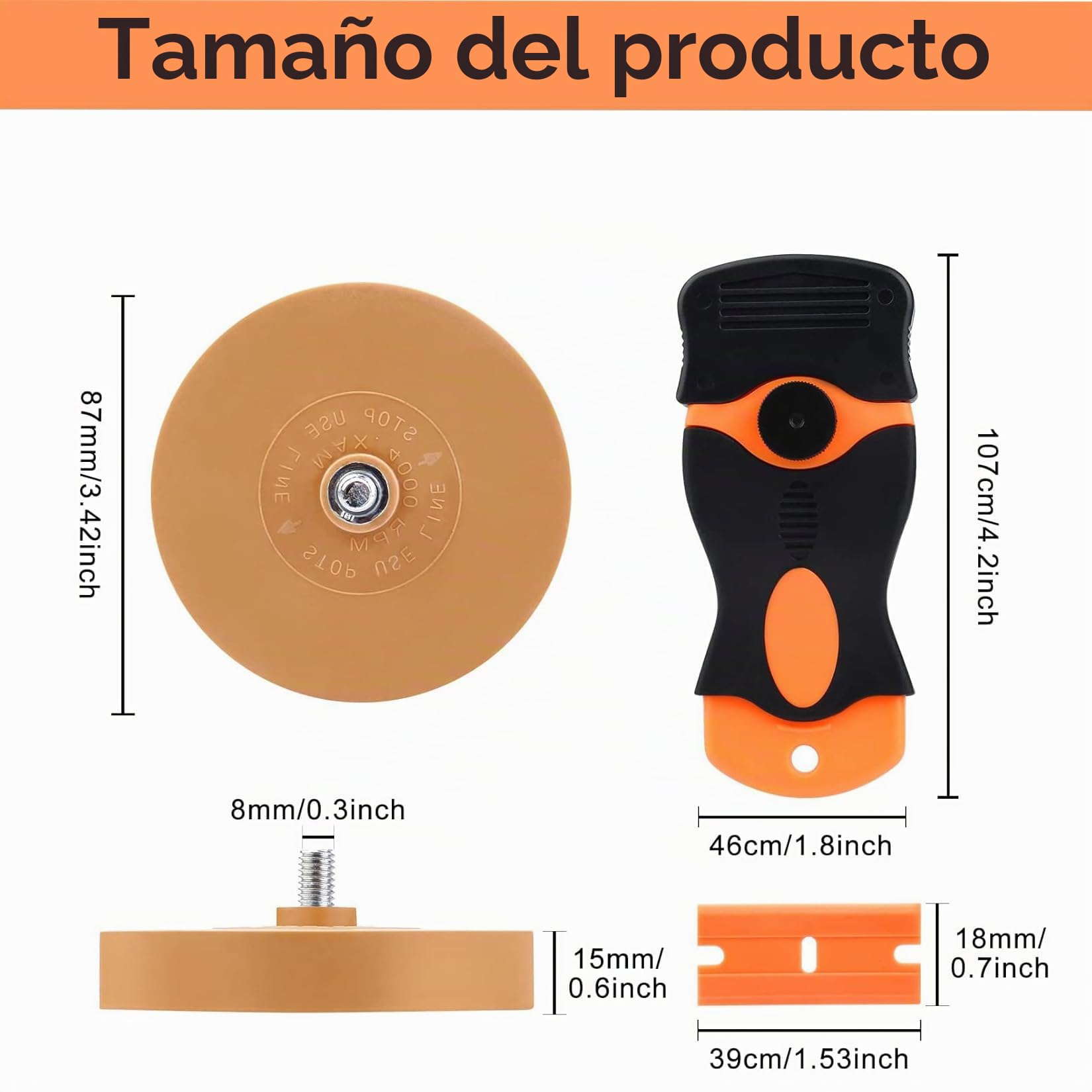 Borrador Calcomanía 2 Piezas Removedor de Calcomanías de Vinilo para Ruedas con Adaptador de Taladro con Adaptador de Taladro para Retirar Quita Pegamento Adhesivo y Pegatinas