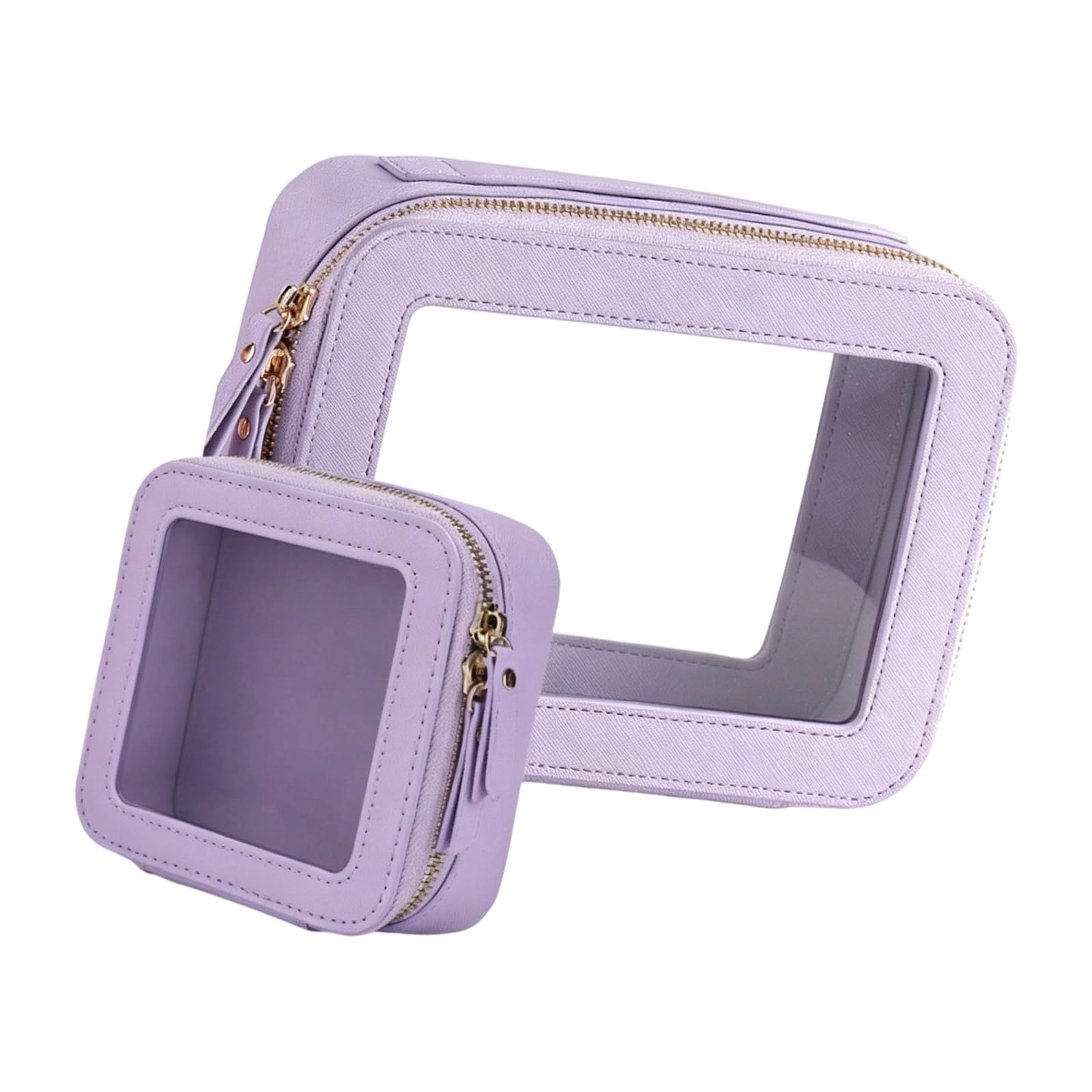 Tsophreniq 2 Pieces Small Viewable Toiletry Bags for Women Men Perfect for Cosmetics and Individual Items Permanent Cosmetic Storage