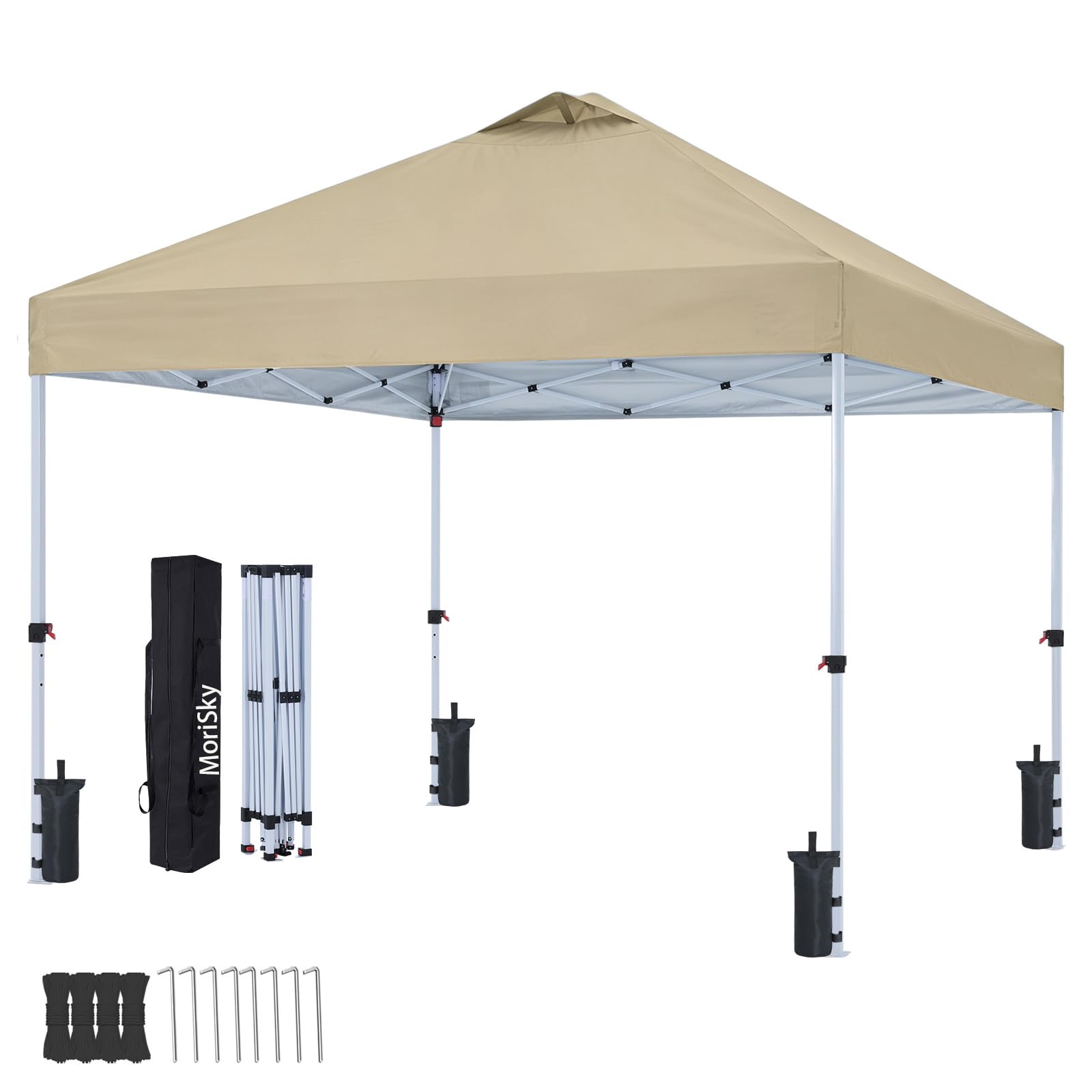 Amazon | MoriSky タープテント 3m×3m 支柱径3cm 風抜けベンチ