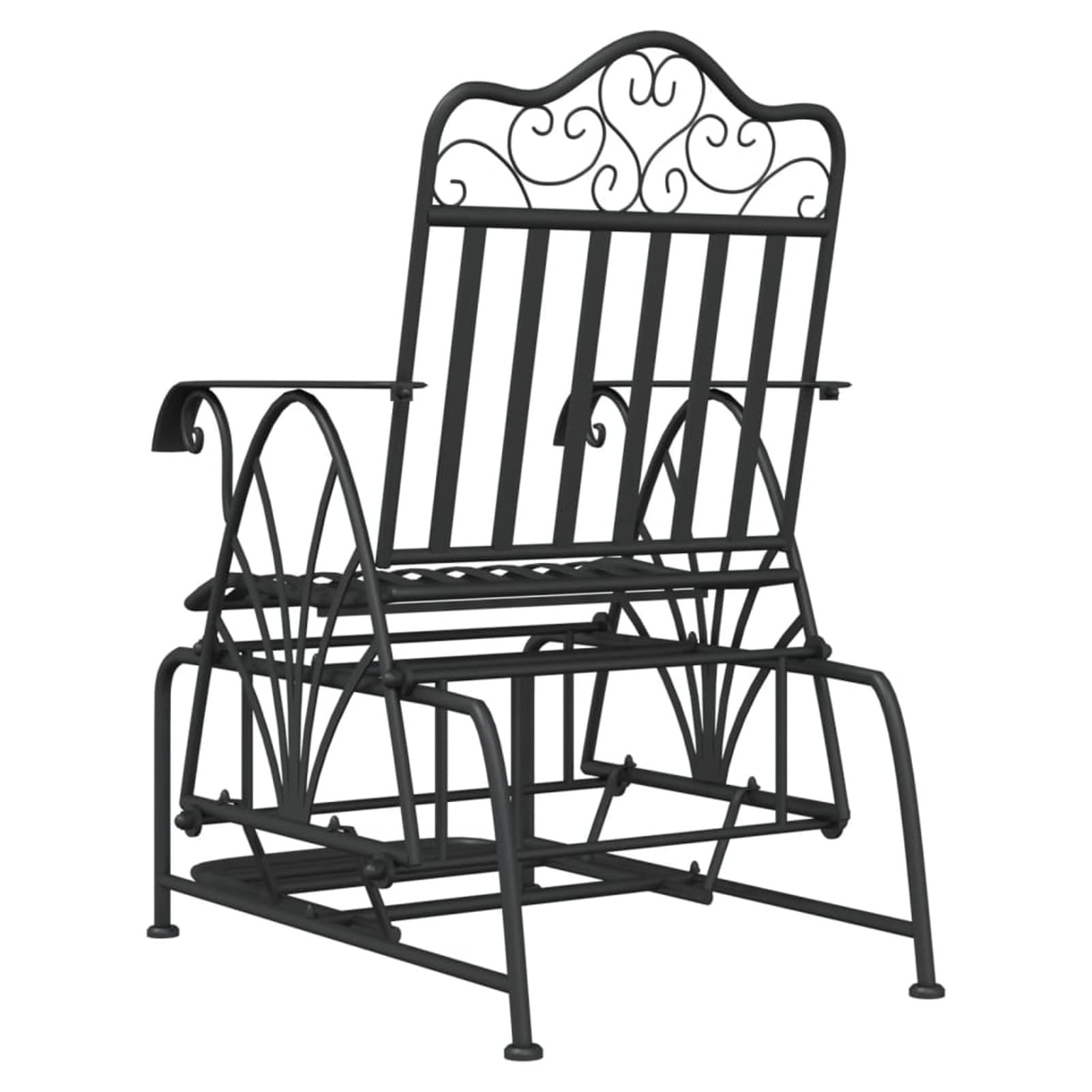 LAPOOH Banco balancín, Columpio Jardin, Balancin Jardin Exterior, Balancines para Exterior, Silla Balancin, Banco Columpio De Jardín, de Acero Negro 61 cm