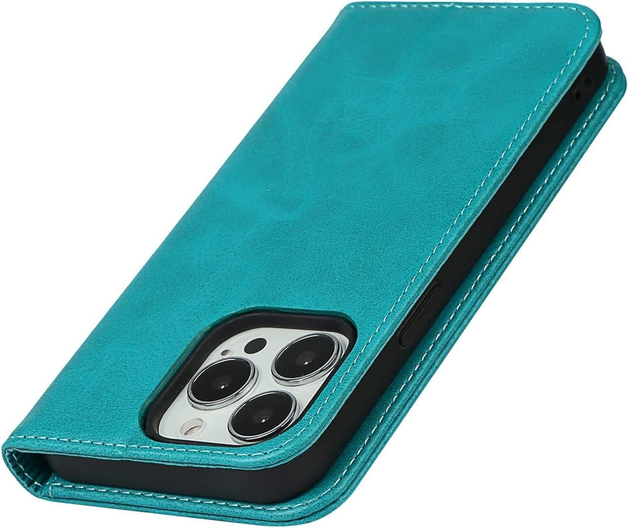 Wallet Case for iPhone 14, Luxury PU Leather Folio Flip Phone Case with Card Slots Stand TPU Shockproof Interior Cover for iPhone 14 (Color : Blue1)