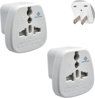 Pipestation UK to US Travel Adapter – 2 Pack | UK to USA Plug Adaptor | UK 3 pin to American 2 Flat Pin | Universal America Converter for Canada China Japan Bahamas Thailand | Type G to Type A B