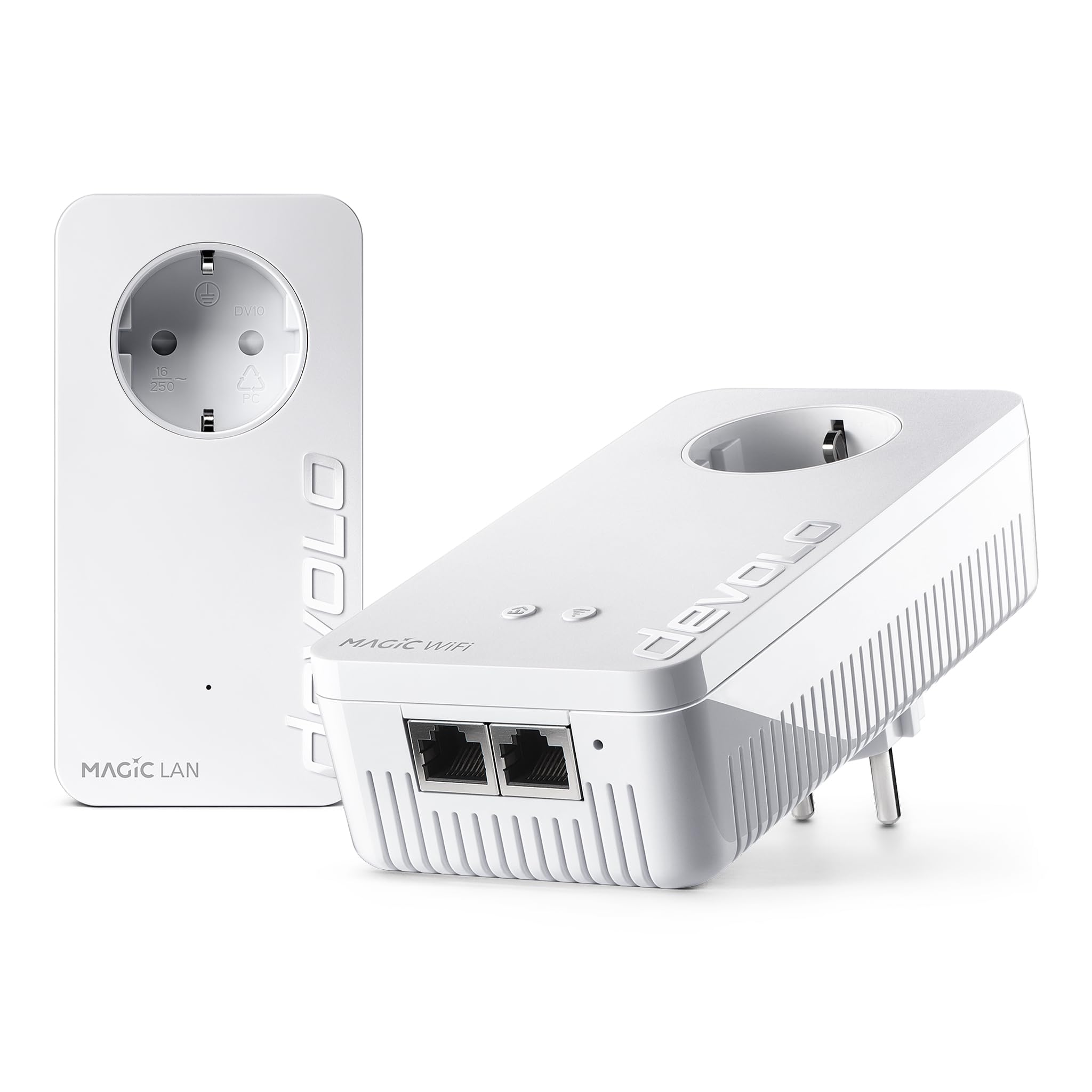 devolo Magic 2 WiFi 6 Starter Kit, WLAN Powerline Adapter - Up to 2400Mbps, Mains WLAN Socket, 2 x Gigabit LAN, Access Point, DLAN 2.0, White