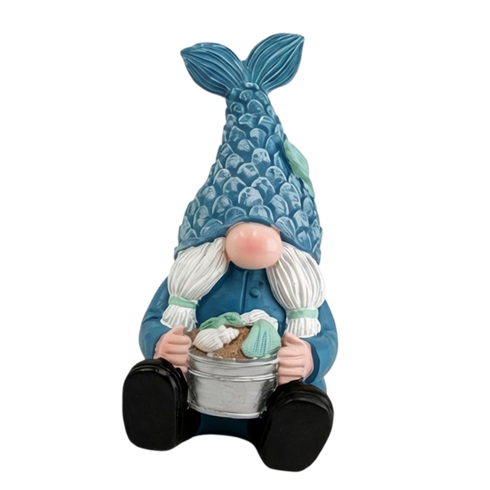 Limtula Marine Themed Resin Dwarf Figurine Resin Dwarf Sculpture Ornament for Desktop Windowsill Display Cowrie Decoration
