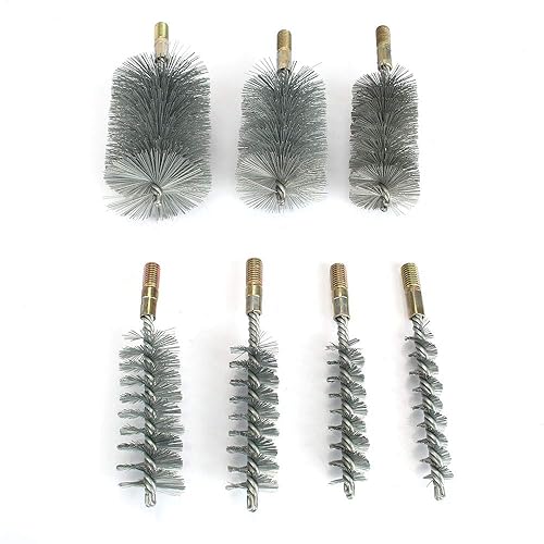 Miniatura 8 de 6 cepillos de acero inoxidable en diferentes tamaños, cepillo de limpieza de alambre trenzado con mango vástago hexagonal de 14 pulgadas para