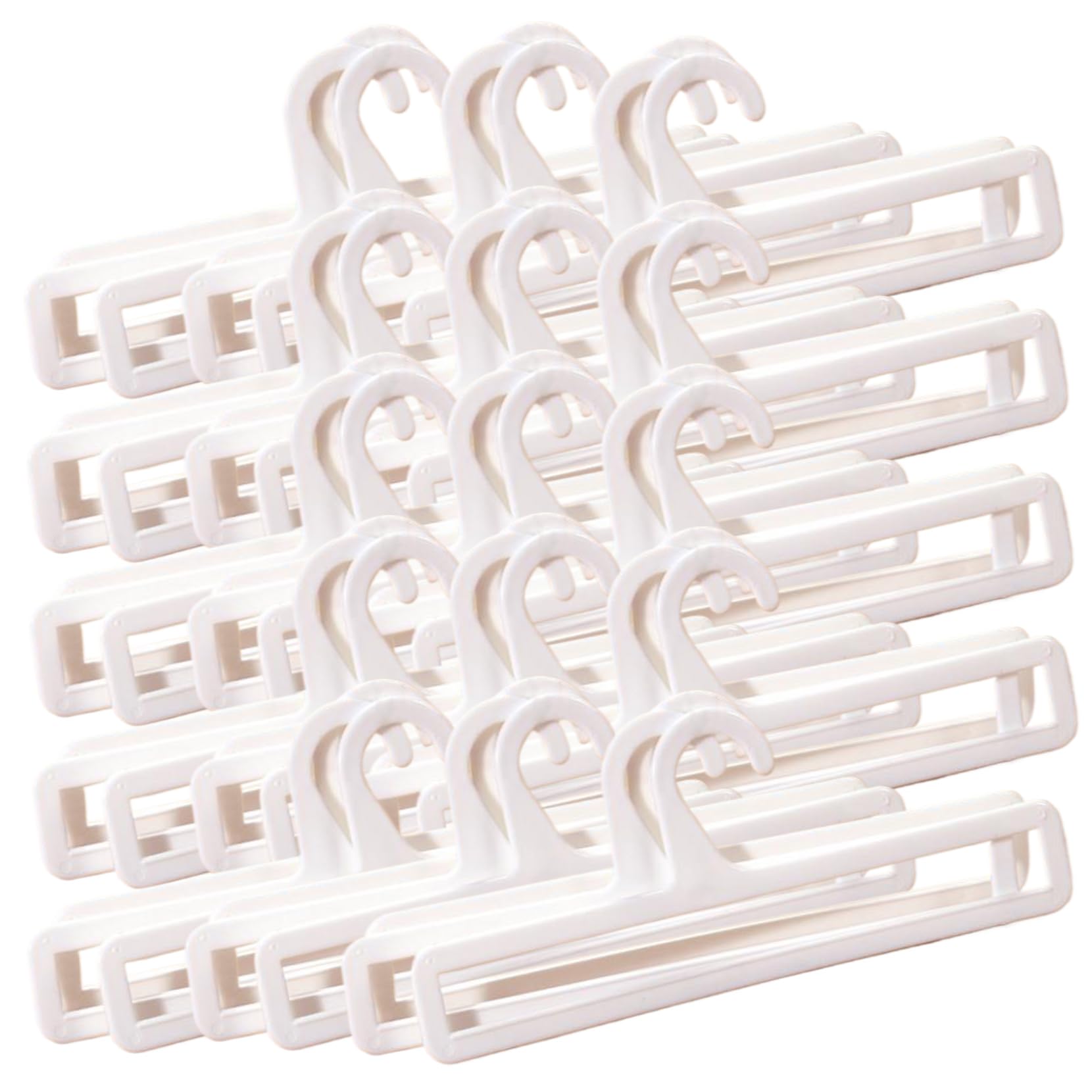 Vervevum 50Pcs Plastic Hangers, Practical Space-Saving White Clothes Hangers, Reusable Multifunctional Thin for Storing Scarves Belts Ties Towels Shawls, Clothes