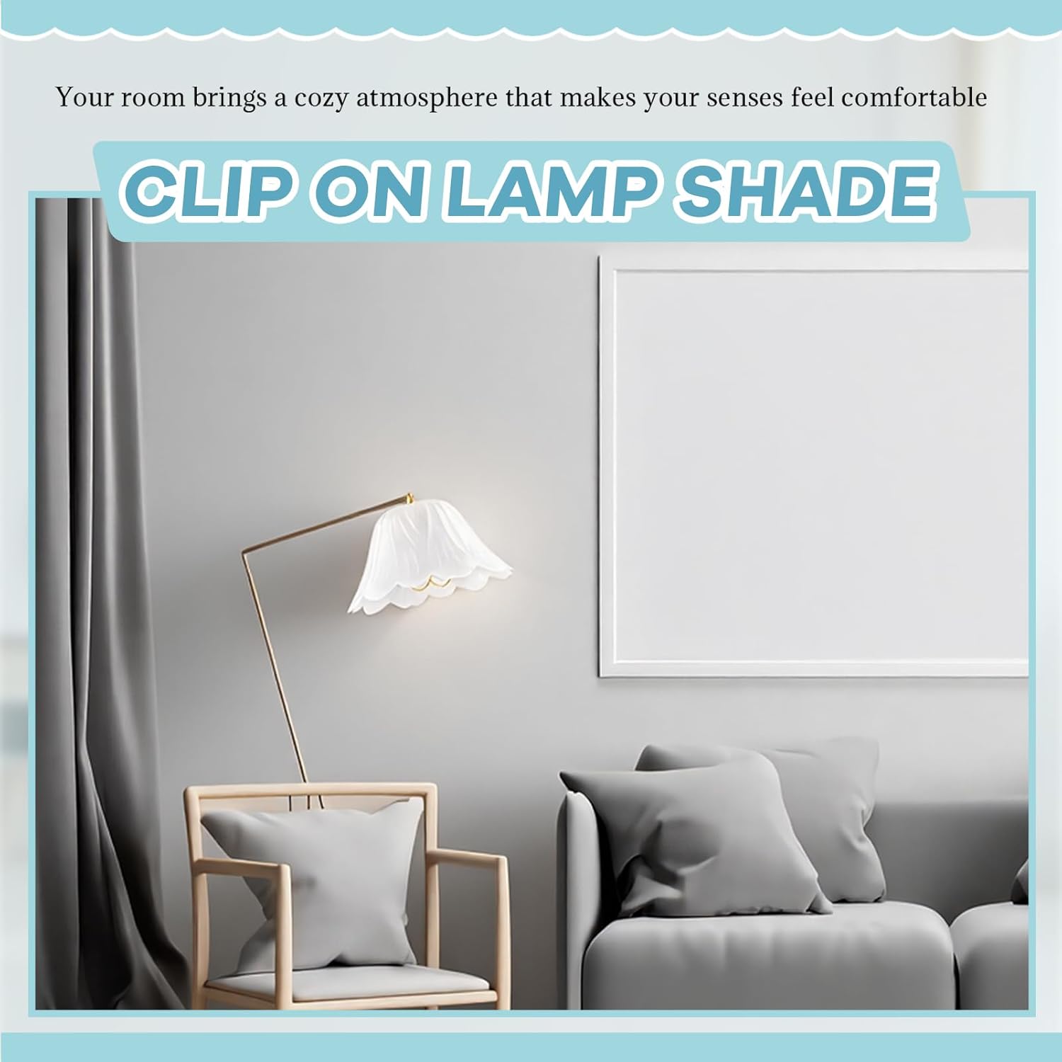 Marsui 4 Pcs Clip-on Dome Shade for a -type Bulb Light Cover 7 5/8" Diameter x 4 1/10" Height Lamp Shades Location Fixtures for Home Indoor White Finish (Flower,Gold Clip)