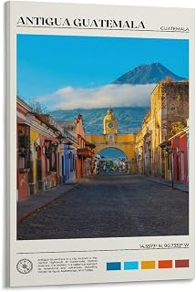 IkiCk Real Photo, Antigua Guatemala Print, Antigua Guatemala Wall Art, Antigua Guatemala Poster, Antigua G Canvas Wall Art Print Poster For Home School Office Decor 12x18inch(30x45cm), Frame-style