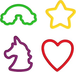Iconikal Grip Cookie Cutters, Unicorn, Rainbow, Heart, Star, 4-Pack Set