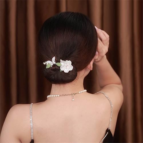 Miniatura 4 de Ins Style - Rizador de pelo elegante y perezoso, fabricante de moños de cristal, accesorios para el cabello estilo moño (flor de melocotón)