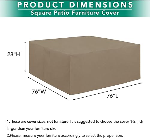 Miniatura 40 de Easy-Going Funda resistente 600D para muebles de patio, juego de mesa y silla rectangular para exteriores, funda impermeable para muebles Negro