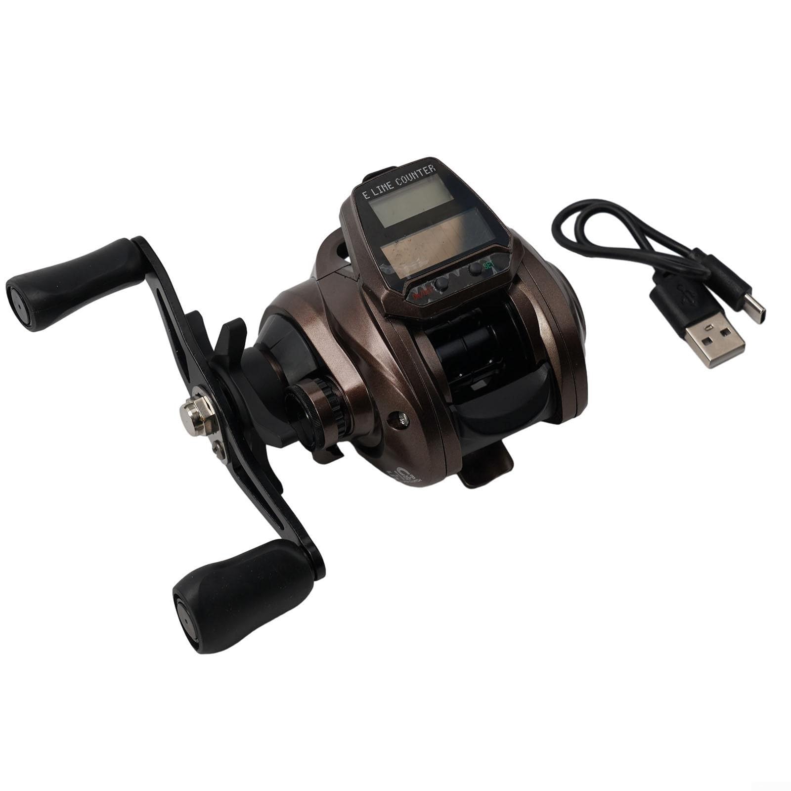Carrete de pesca eléctrico con cable de carga,Aparejos de pesca con contador de línea,Alarma de mordida para pesca en rafting,Pesca de cebo