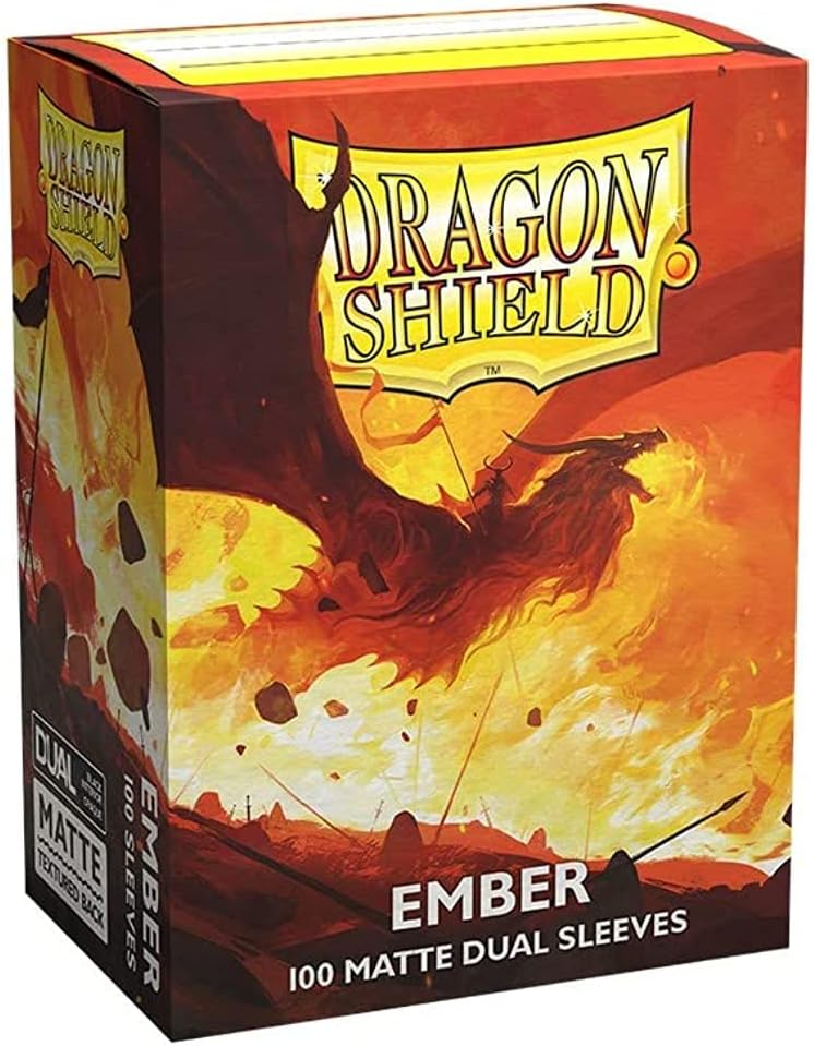10 Packs Dragon Shield Dual Matte Ember Standard Size 100 ct Card Sleeves Display Case