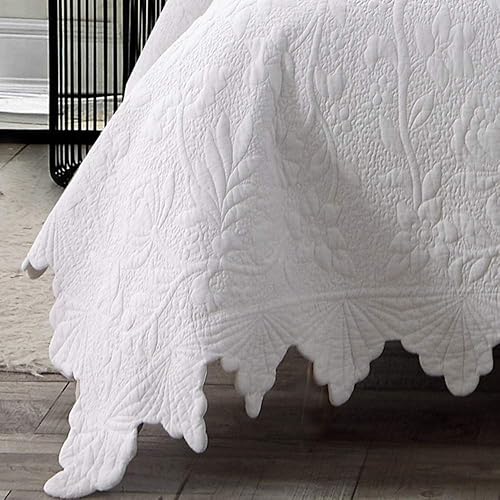 Miniatura 7 de Brandream Juego de edredones blancos tamaño Queen King Juego de ropa de cama de granja Colchas acolchadas de algodón Juego de cama de invierno