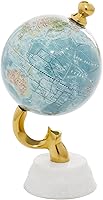 Vista 1 de Deco 79 Globo de aluminio con base de mármol, 5 "x 5" x 10 ", azul