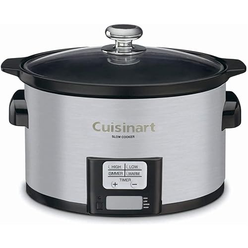 Cuisinart PSC-350 3-1/2-Quart Programmable Slow Cooker, Silver, 9-1/2 in H x 9.1 in W x 12.67 in L