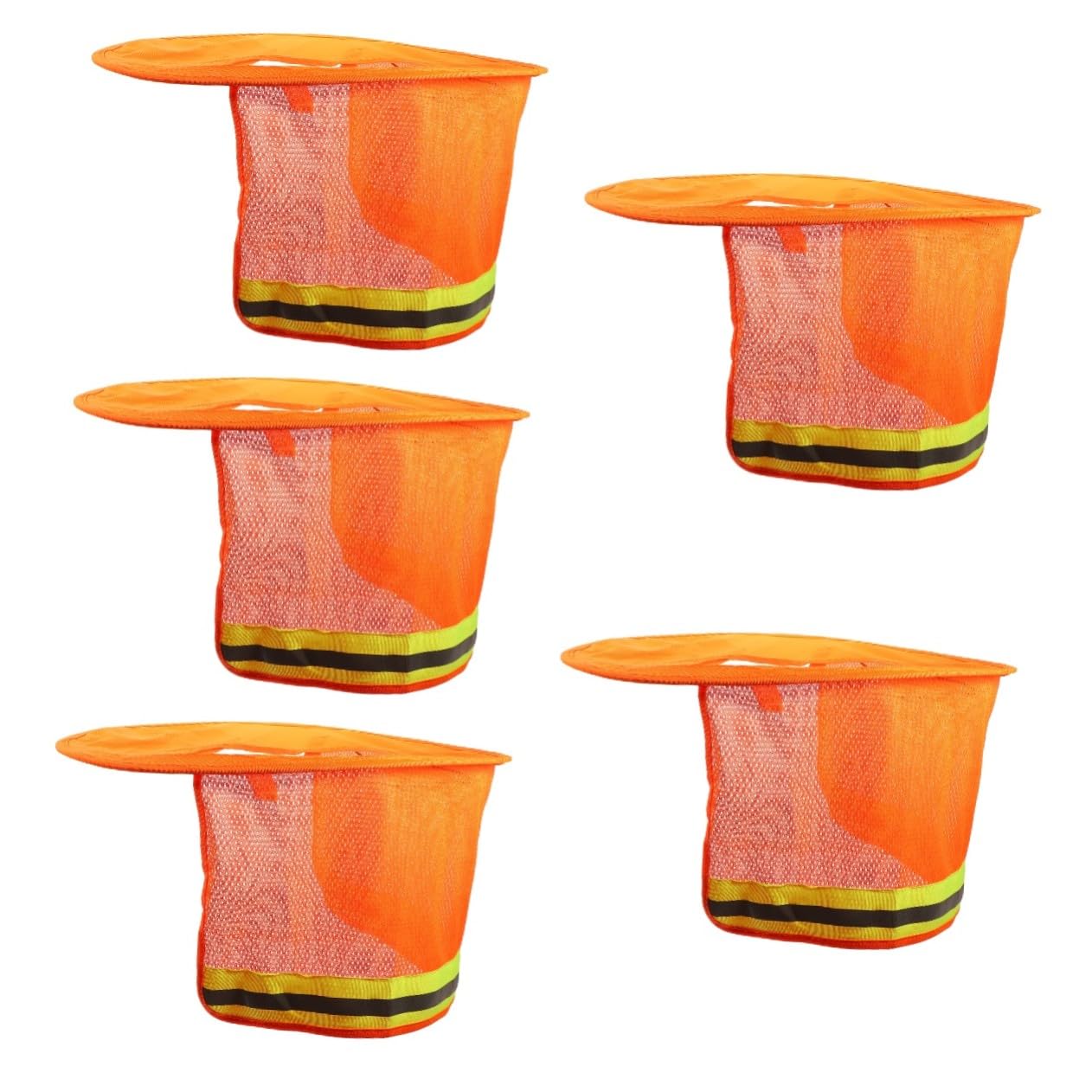 5 Pezzi Protezione Casco da con Parasole Esteso e Strisce Riflettenti Copertura Traspirante in Resistente per Giardinaggio e Attività Outdoor