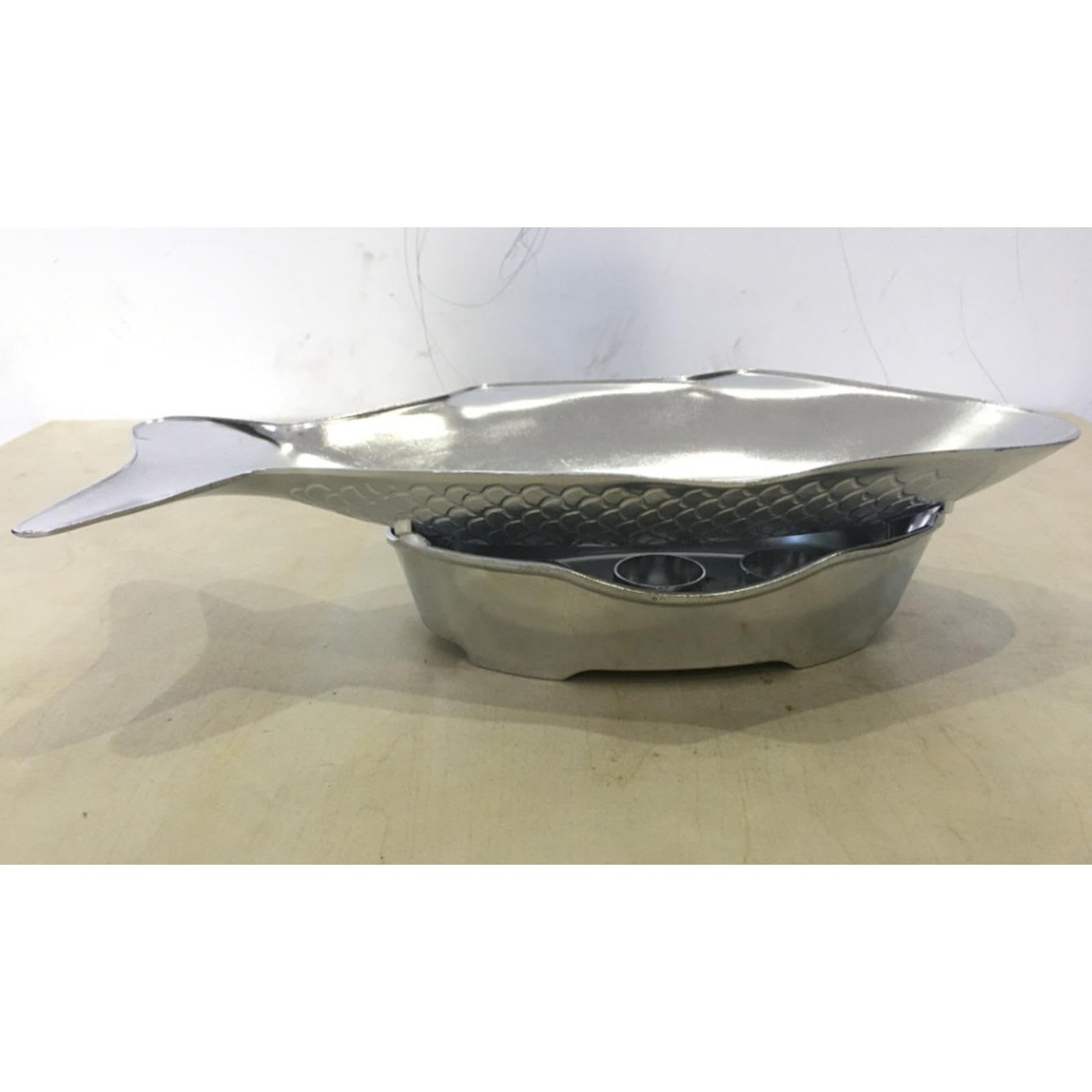 Amagogo Plancha para Asar, Bandeja para Hornear Pescado, Horno, Aluminio, Robusta Y Fácil de Limpiar, Ideal para Camping, Playa, Picnic, Fiestas Y Caravanas, 41.2x18.2x5.8cm