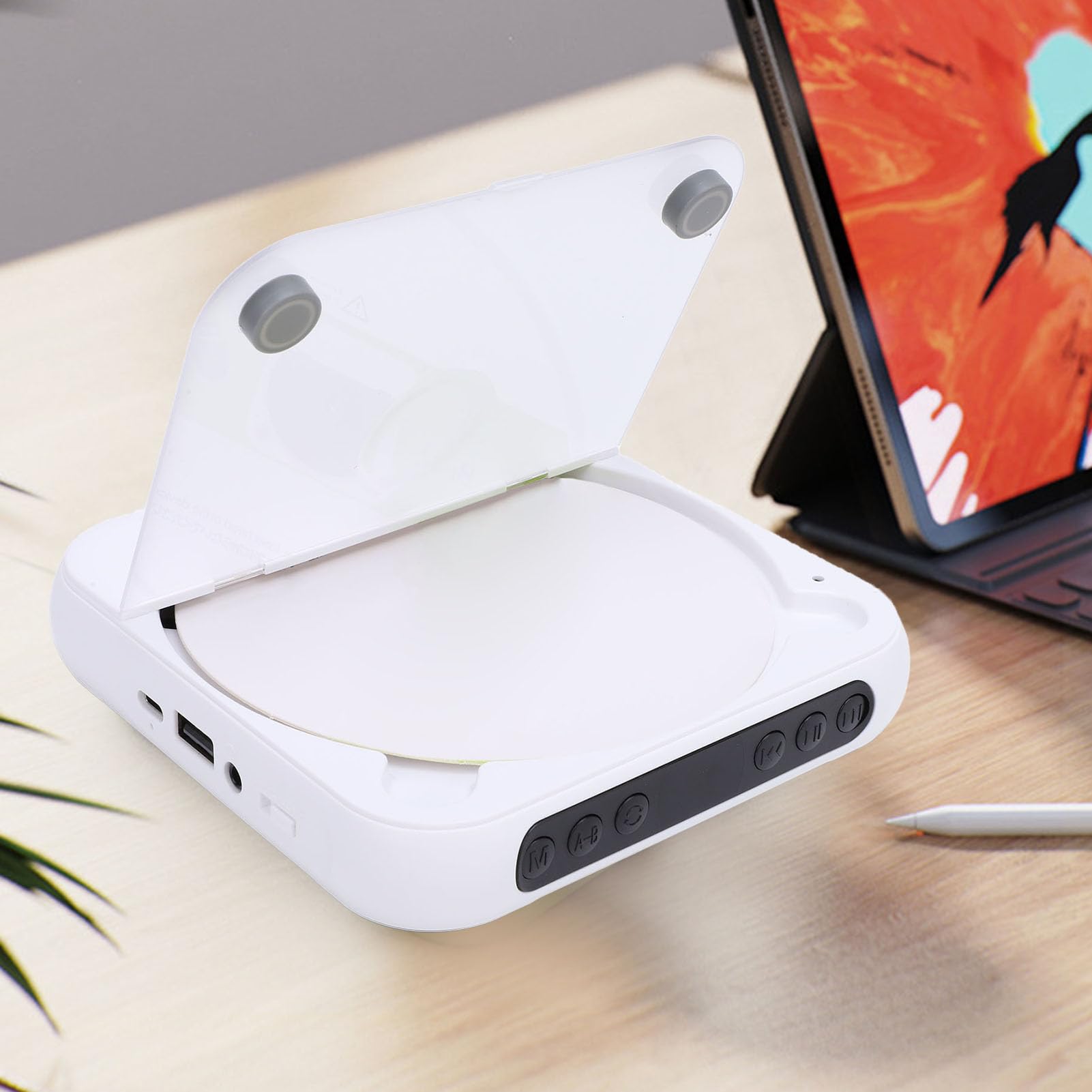 Odtwarzacz CD 5.3, Przenośny, 2000 MAh, ładowany Przez USB, Słuchawki, Odtwarzacz Muzyki dla CD R, CD RW, MP3, WMA, z do Zsynchronizowanej Muzyki (WHITE)