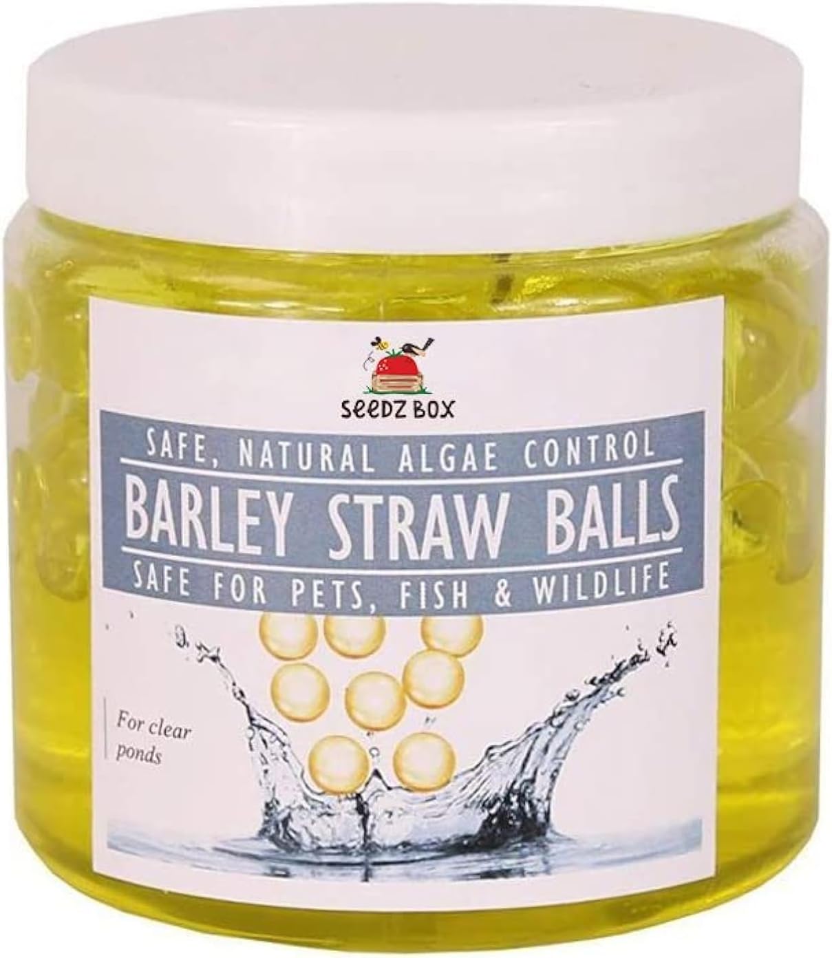 Pond Clear Water Treatment - Barley Straw Balls 300ml - Removes Pond Green Water And Blanket Weed For A Clear Pond - Safe For Pets And Fish - - 1 Pot Treats 1350 Litres - Seedzbox
