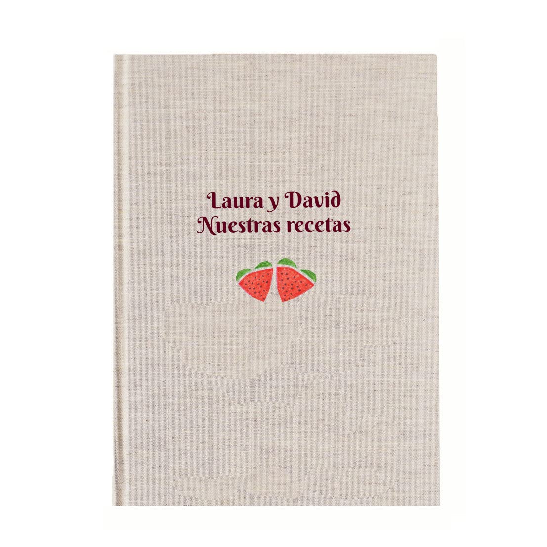 Recetario en blanco personalizado para parejas 15x21 | Regalo enamorados San Valentín | Libro de recetas de cocina para escribir tapa dura A5 | Indice | Artesanal y local