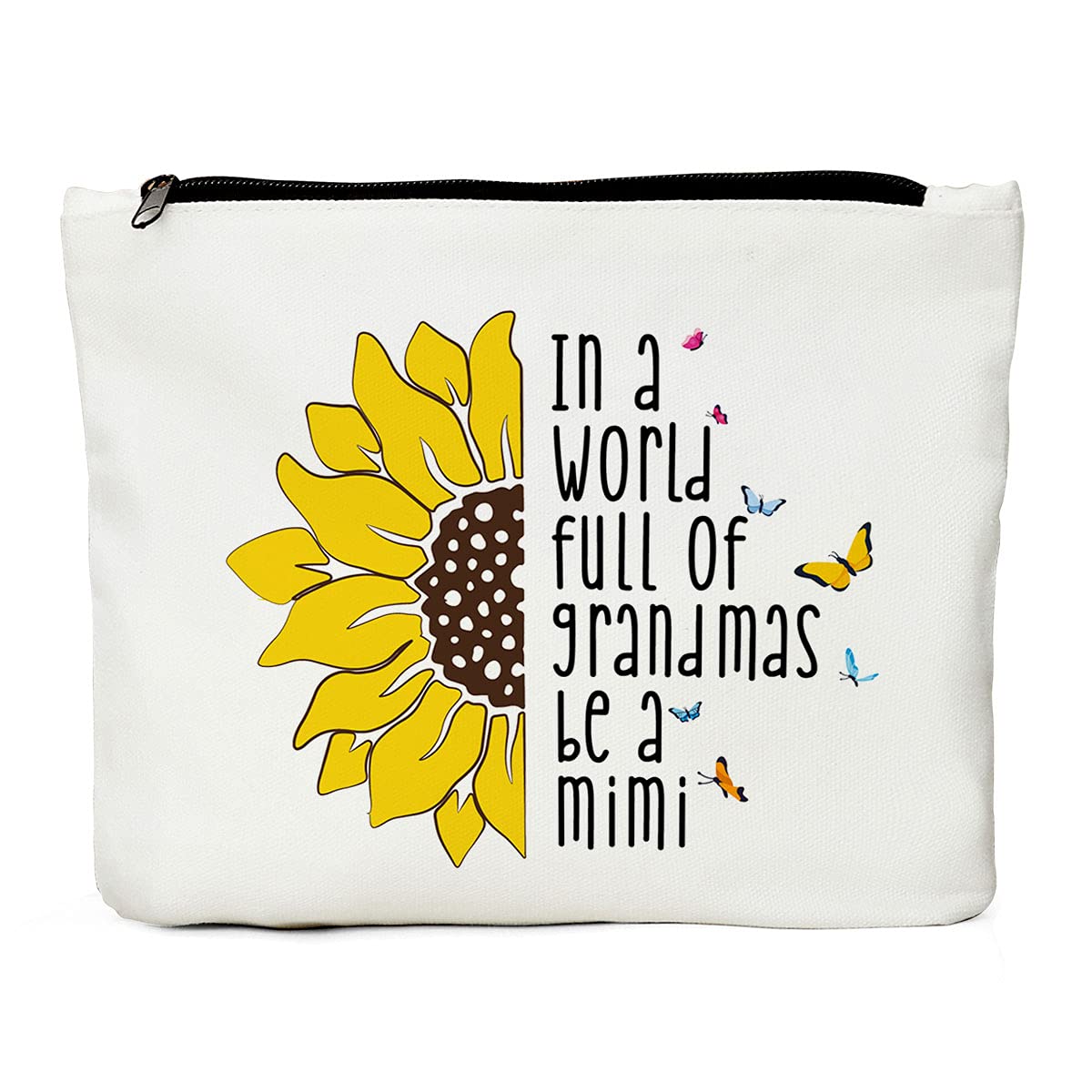JIUWEIHUMimi Gifts, Grandma Gifts, Grandma Birthday Gifts, New Grandma Gifts, Pregnancy Announcement Idea New Grandma Gift-Grandma be a Mimi Makeup Bag for Mathers Day, Thanksgiving, Christmas