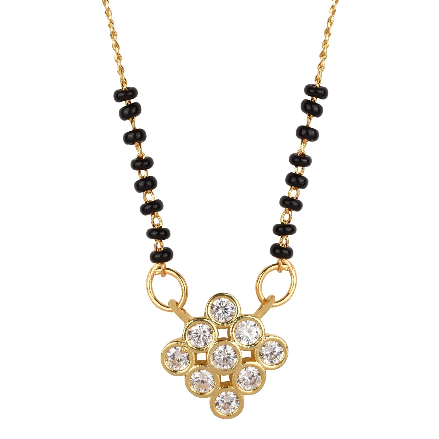 XPNSV AD Black Beads Mangalsutra | Anti Tarnish | Rakhi Rakshabandhan Gift for Sister Bhabhi, Gifts for Women (Classic Quad) (B0D967Y3QK) Amazon Price History, Amazon Price Tracker