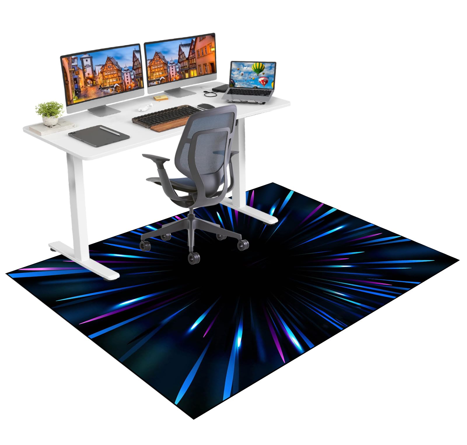 Tappeto Gaming pavimento, Tappetino Salvapavimento Antiscivolo, Tappeto per Sedia Ufficio per per Pavimenti in Legno Duro, Tappetini di Protezione per Pavimento per Parquet e Laminato 150 x 180 cm
