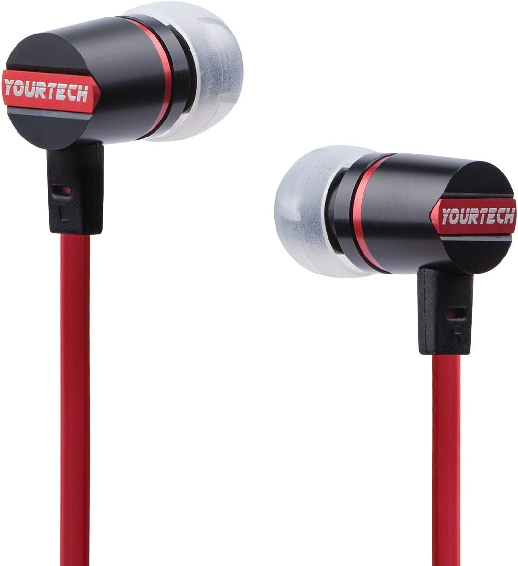 Apple iPhone headphones YourTech EQ1000 red In-Ear Noise-Isolating earbuds earpods for Apple iPhone iPad, iPod Music