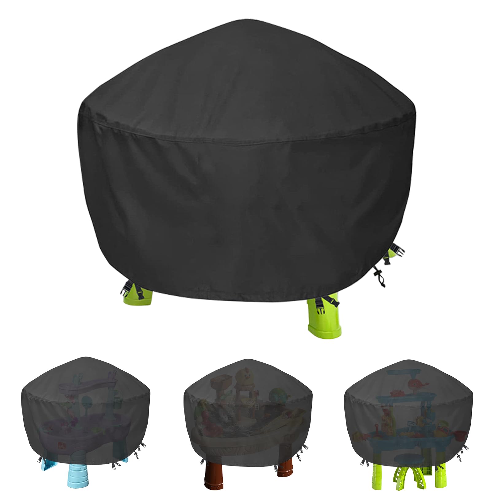 Extra Large Water Table Cover - 420D Kids Sandpit Tuff Tray Cover Waterproof, Wind-resisting/Anti-dust/Anti-UV Sand Covers for Children, Outdoor Toys Covers, Black