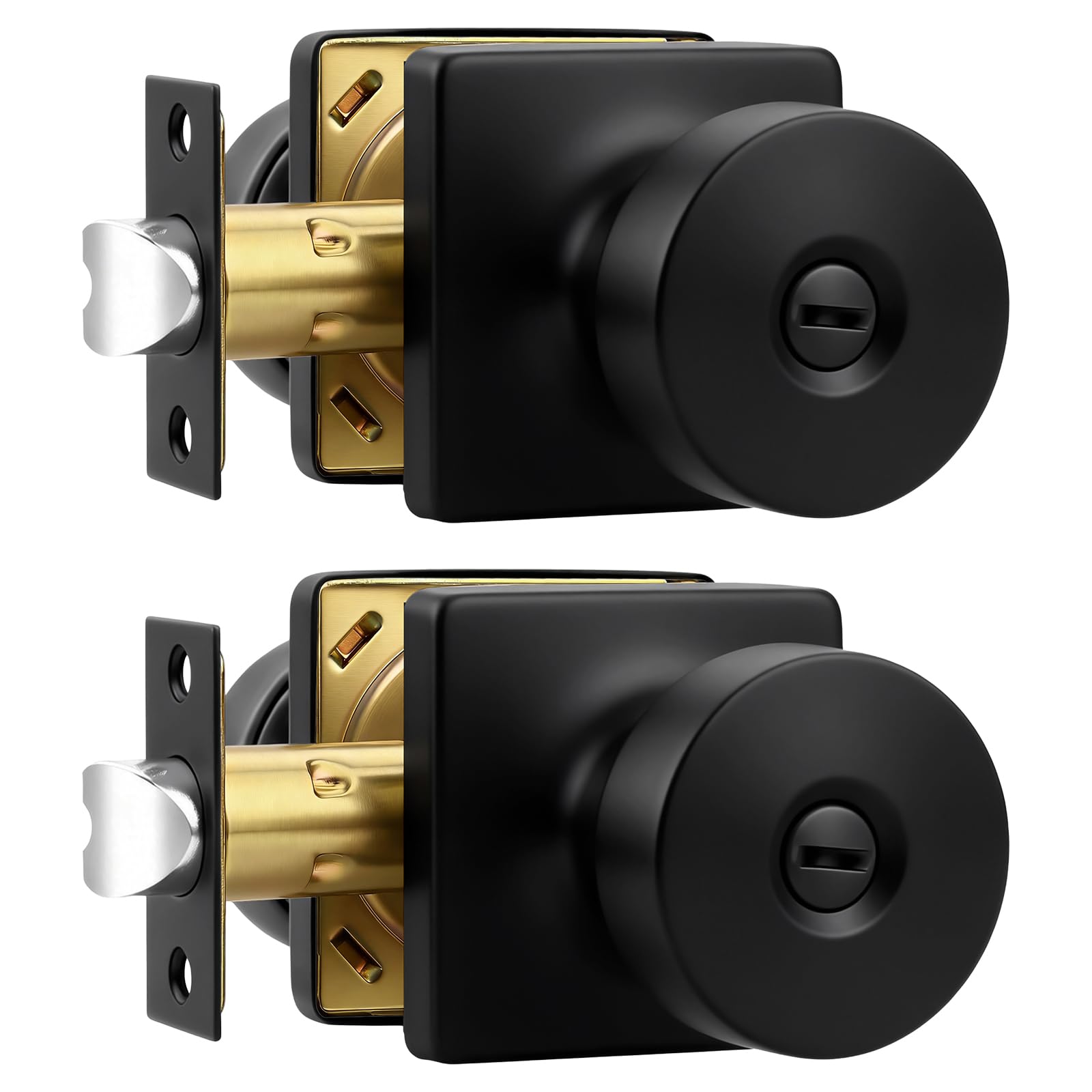 Matte Black Dummy Door Knobs - 2 Pack -12