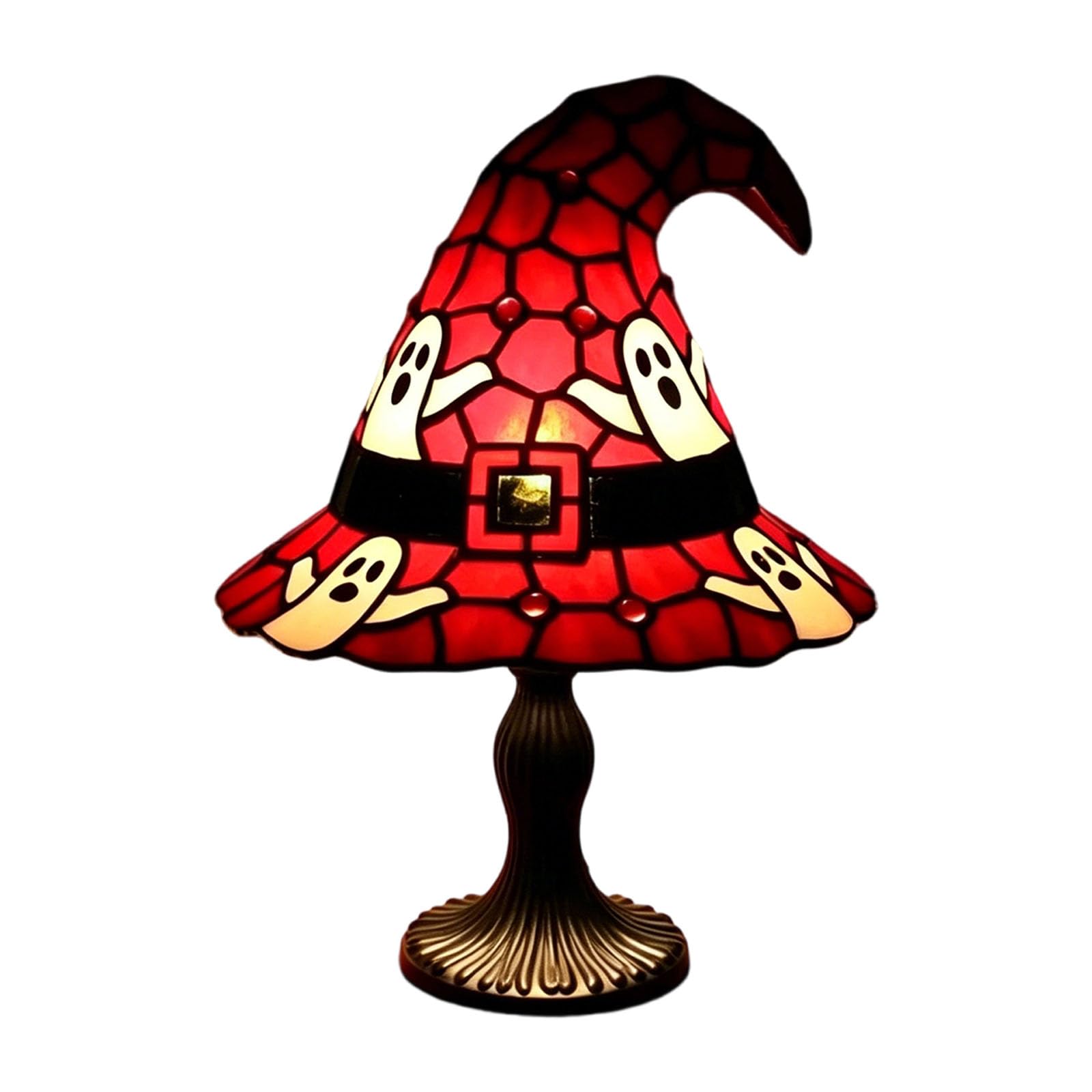 Drtlpmb Red Seasonal Halloween Table Lamp Resin Witch Hat Decor Light For Shelf Desk Bedside And Fall Party Table Displays Halloween Touchseasonal Tabletop Accent Light Indoor Decor