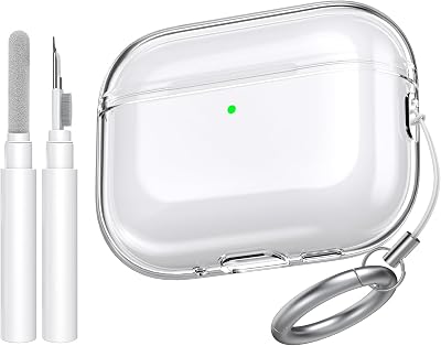 AhaStyle Transparente Coque AirPods Pro 3 (2025) avec Kit Nettoyage [Anti-Jaunissement] Étui Protection TPU Clear Housse pour AirPods Pro 3ème Génération Supportant Recharge USB-C et Recharge sans Fil