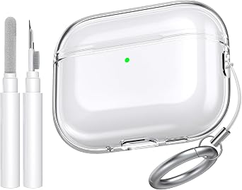 AhaStyle Clear Airpods Pro 3 Case Cover 2025 [Anti-Yellowing] Soft TPU Protective Skin for Apple AirPods Pro 3rd Generation Case with Cleaner Kit Support USB-C Charging Case and Wireless Charging