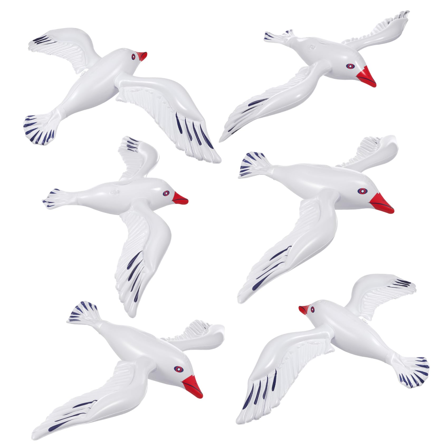 JOINPAYA 6pcs Inflatable Seagull Balloon: Beach Inflatable Seagull Decorations Seagull Blow Up Party Balloons for Swimming Pool Beach Party Decor