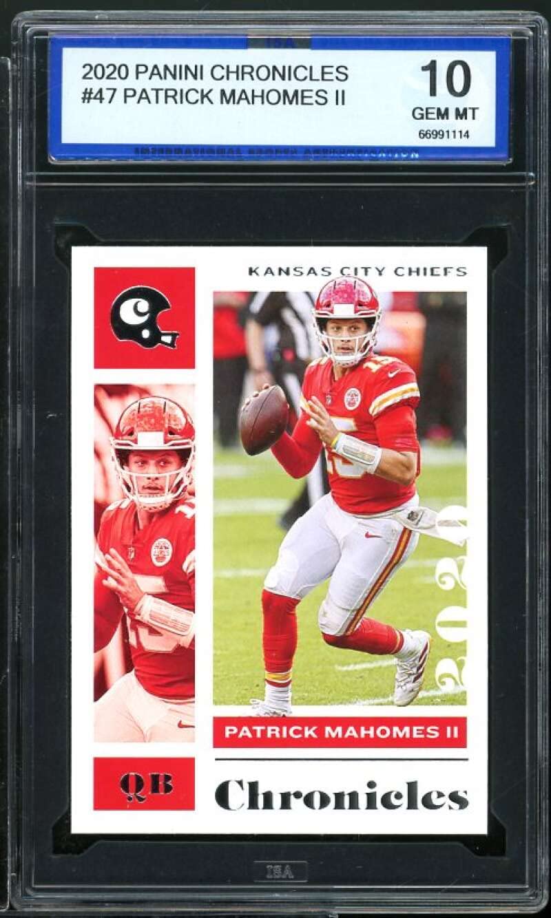 Amazon.com: Patrick Mahomes Card 2020 Panini Chronicles #47 ISA 10 GEM MT :  Collectibles & Fine Art