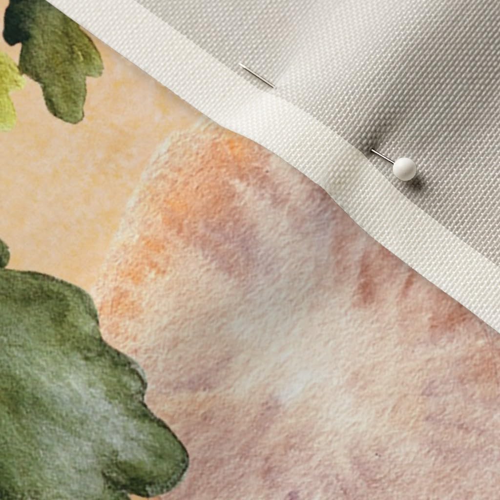 Spoonflower Fabric - Squirrels Squirrel Tree Branch Leaves Autumn Watercolor Printed on Upholstery Velvet Fabric Fat Quarter - Upholstery Home Decor Bottomweight Apparel