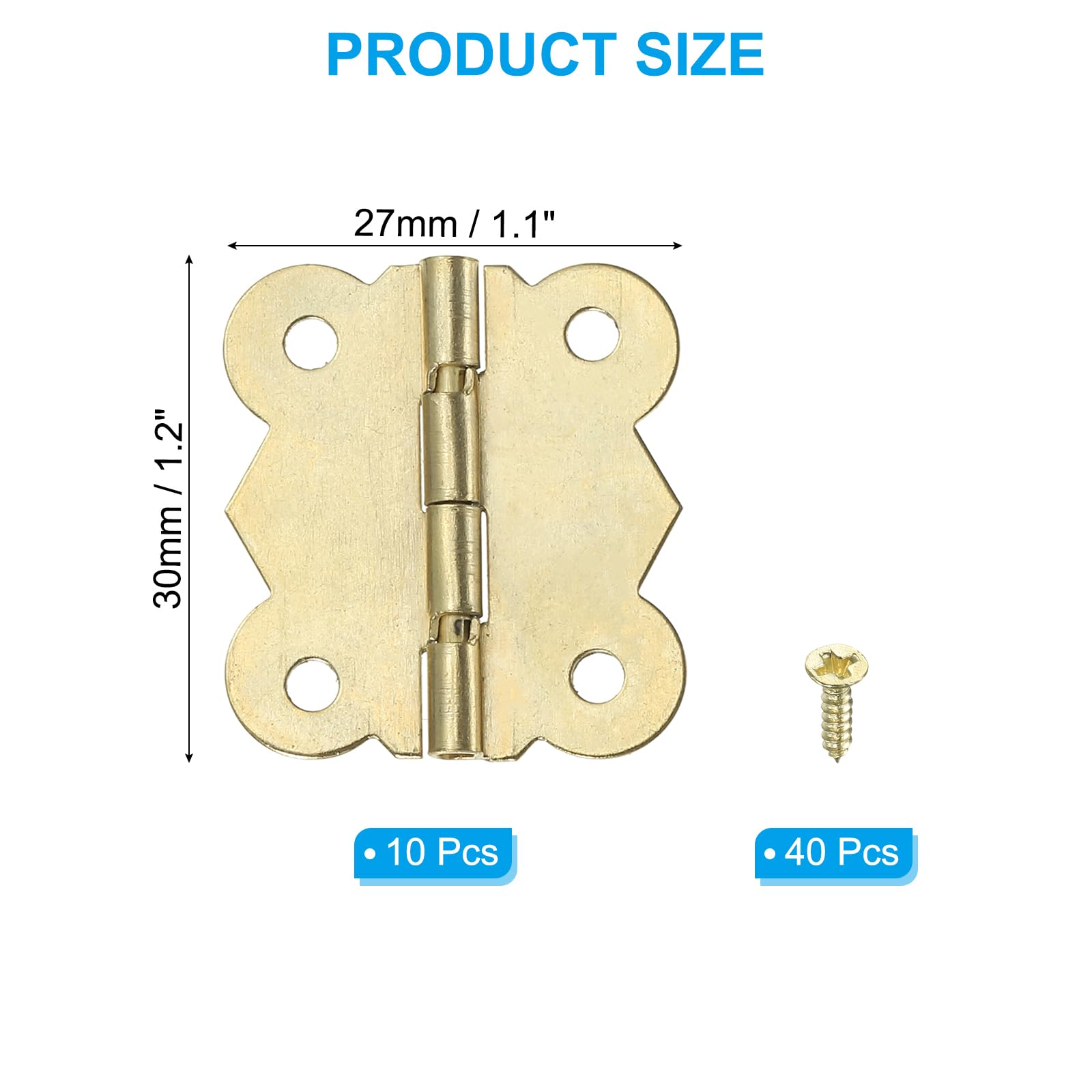 PATIKIL Small Jewelry Box Hinges 1-1/4 Inch - Image 2