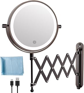 8" Rechargeable Wall Mounted Makeup Mirror Double Sided Magnifying
