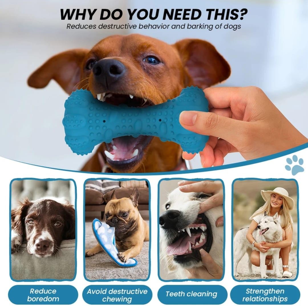 Skyglow PET SUPPLIES Tough Rubber Dog Chew Toy. Safe, non toxic, 4-in-1: Chewer, Teeth Grinder - Image 2