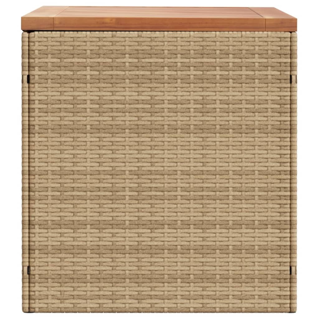 Gecheer Contenitore da Giardino Beige 110x50x54 cm Polyrattan e Acacia