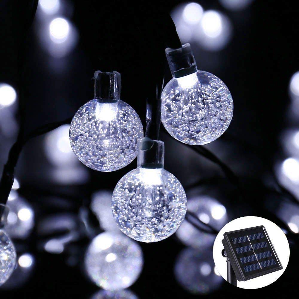 White Solar String Lights, 30 LED Garden Patio Outside Solar String Light,Waterproof Indoor/Outdoor String Lights, Great Garden Terrace Patio Outside Xmas Light