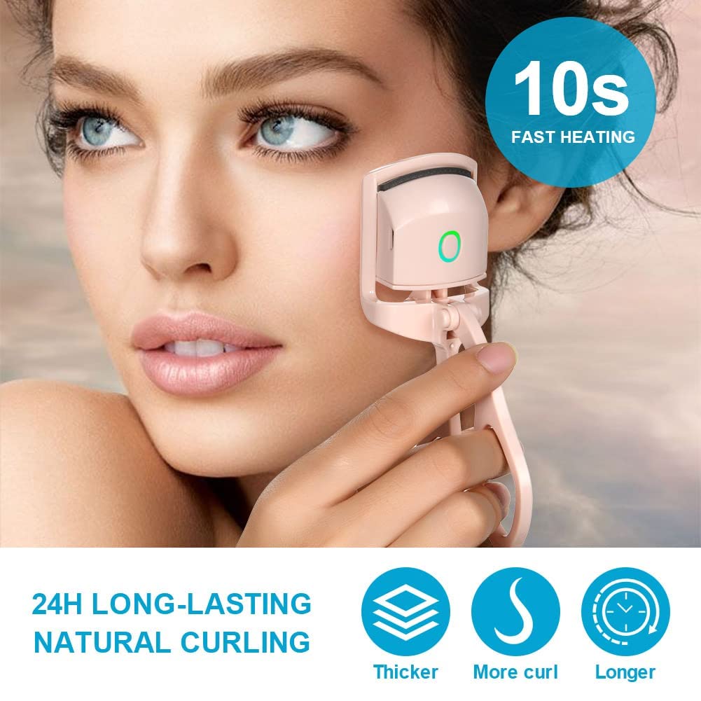 URAQT Heated Eyelash Curler, Electric Curlers, Rechargeable Eye Lash Curler with Comb, 2 Heating Modes Quick Curling Lashes - Image 2