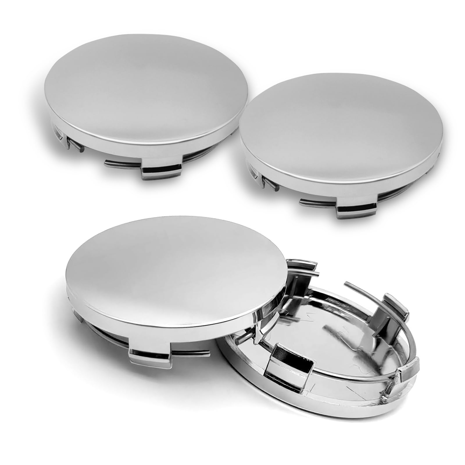 Photo 1 of winterrock 4PCS Car Wheel Center Caps, ABS Snap-in Auto Wheel Center Hub Caps, 2.36" OD 2.2" ID Vehicle Rim Hub Caps, Anti-Fall Protective Cover, Universal for Car, SUV, Sedan, Truck (Silver)